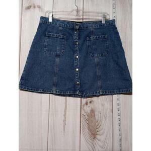 BDG Skirt Womens Large Denim Button Front Mini‎ Urban Outfitters Vintage Style